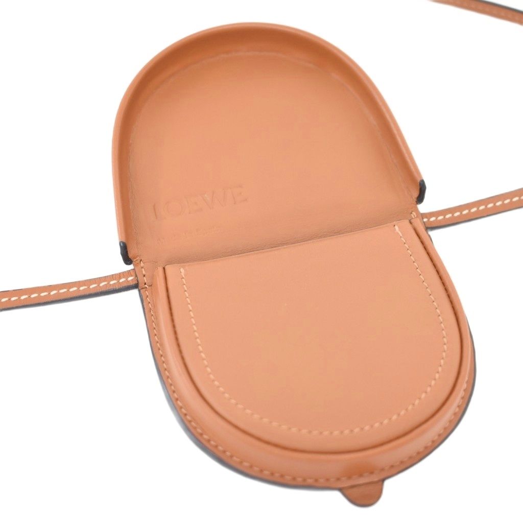 Loewe Heel Pouch Coin Case Neck Wallet Shoulder Anagram Brown — view 3