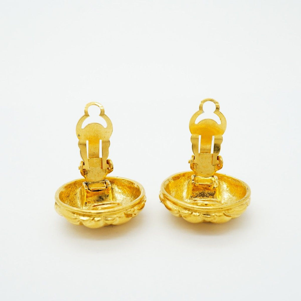 Chanel Earrings Vintage CC Logo Quilted Round — view 7
