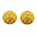 Chanel Earrings Vintage CC Logo Quilted Round