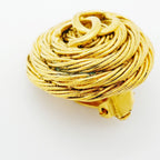 Chanel Earrings Vintage CC Logo Round — view 6