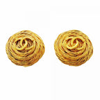 Chanel Earrings Vintage CC Logo Round