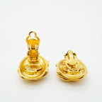 Chanel Earrings Vintage CC Logo Gold Plated — view 3