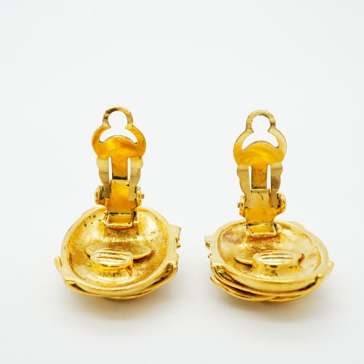 Chanel Earrings Vintage CC Logo Gold Plated — view 7