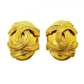 Chanel Earrings Vintage CC Logo Gold Plated