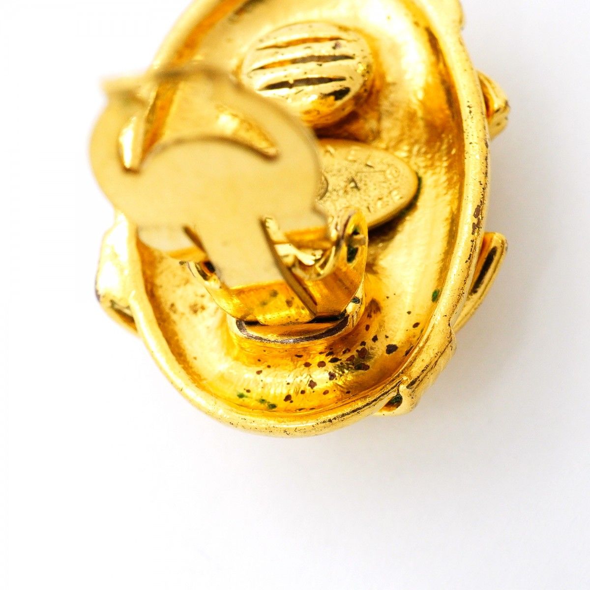 Chanel Earrings Vintage CC Logo Gold Plated — view 6