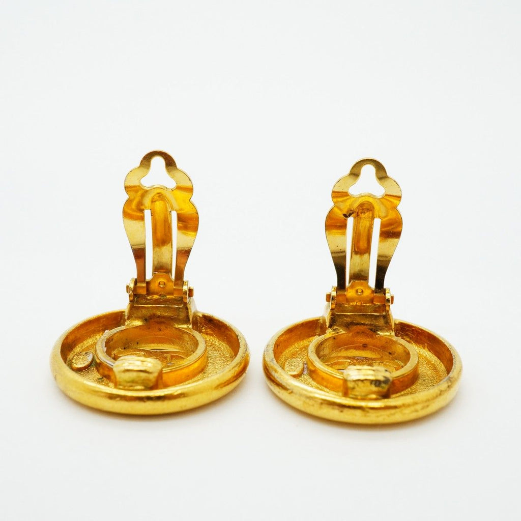 Chanel Earrings Vintage CC Logo Round — view 7