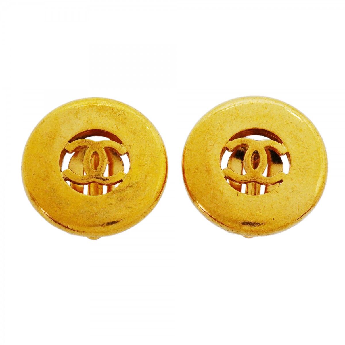 Chanel Earrings Vintage CC Logo Round