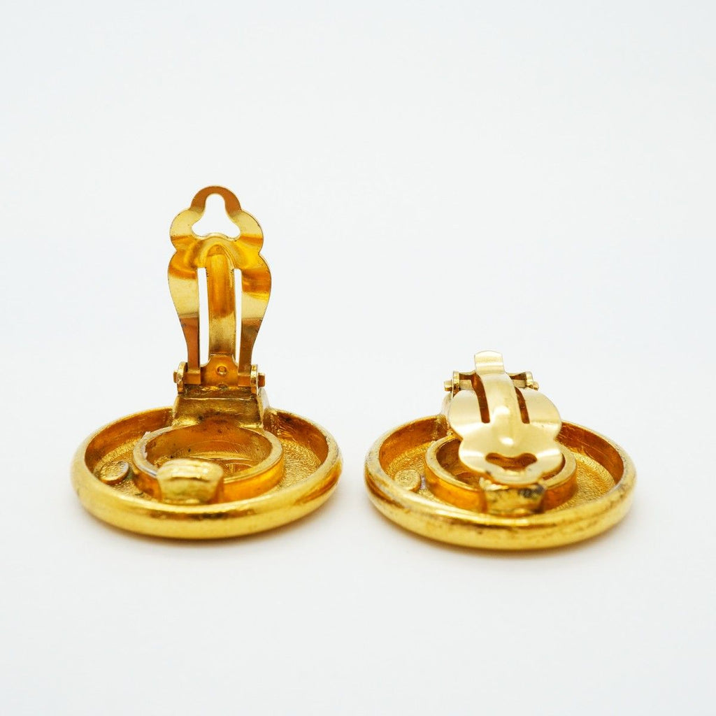 Chanel Earrings Vintage CC Logo Round — view 3