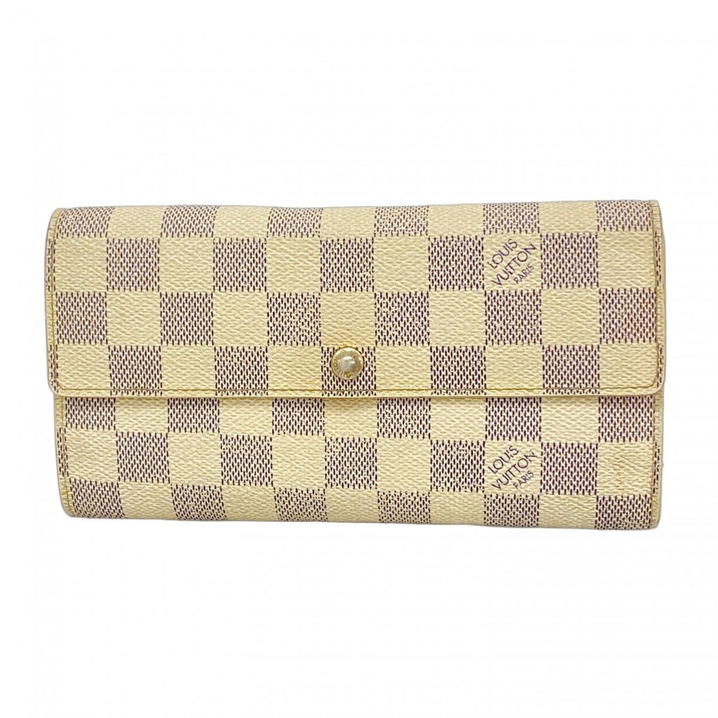 Louis Vuitton Wallet Damier Azur Portefeuille Sarah White