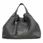 Gucci Tote Soho Leather Black Gold