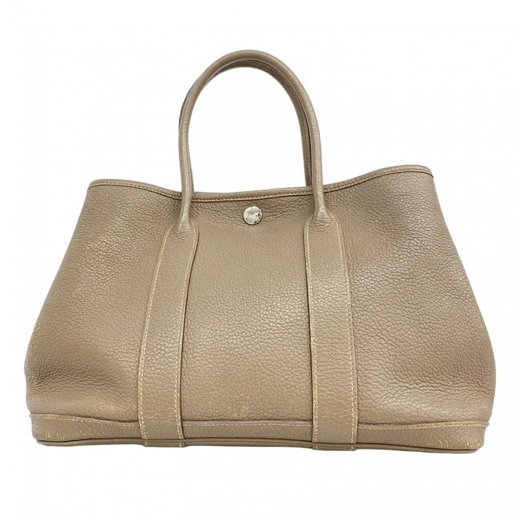 Hermes Tote Garden Party TPM Taurillon Clemence Etoupe Silver