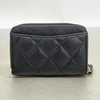 Chanel Coin Case Quilted Caviar Leather Black Gold — view 8