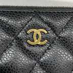 Chanel Coin Case Quilted Caviar Leather Black Gold — view 6