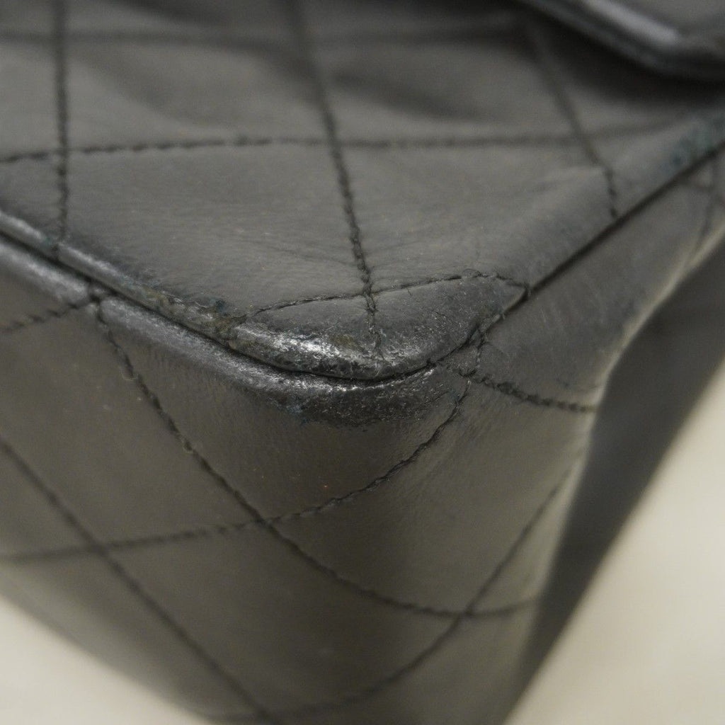Chanel Shoulder Bag Quilted Lambskin Black Gold — view 7