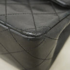 Chanel Shoulder Bag Quilted Lambskin Black Gold — view 7