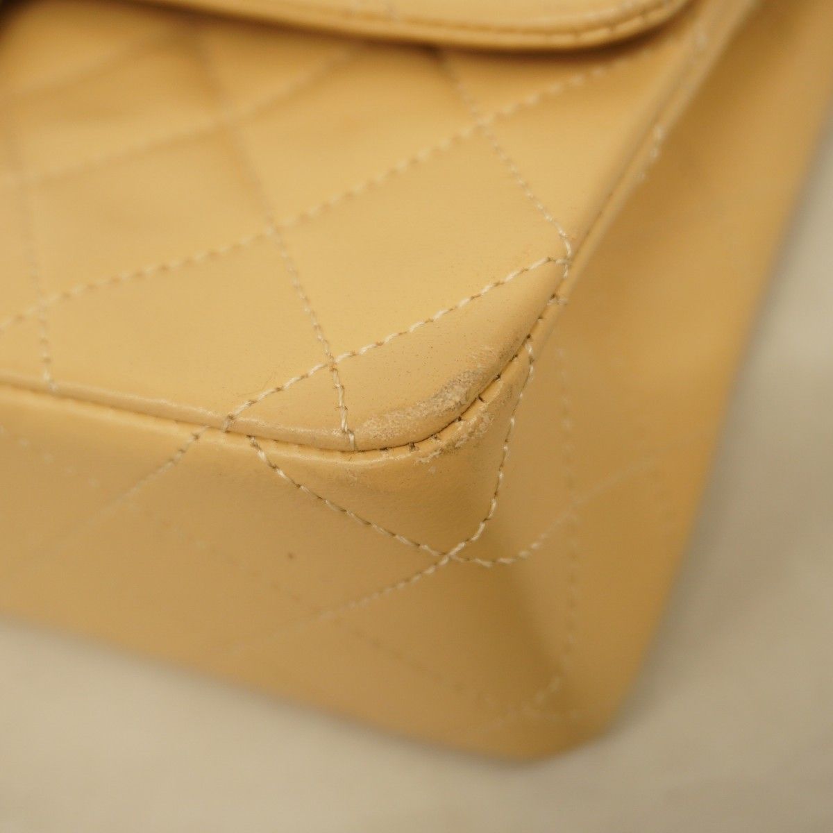 Chanel Shoulder Bag Quilted Lambskin Beige Gold — view 6