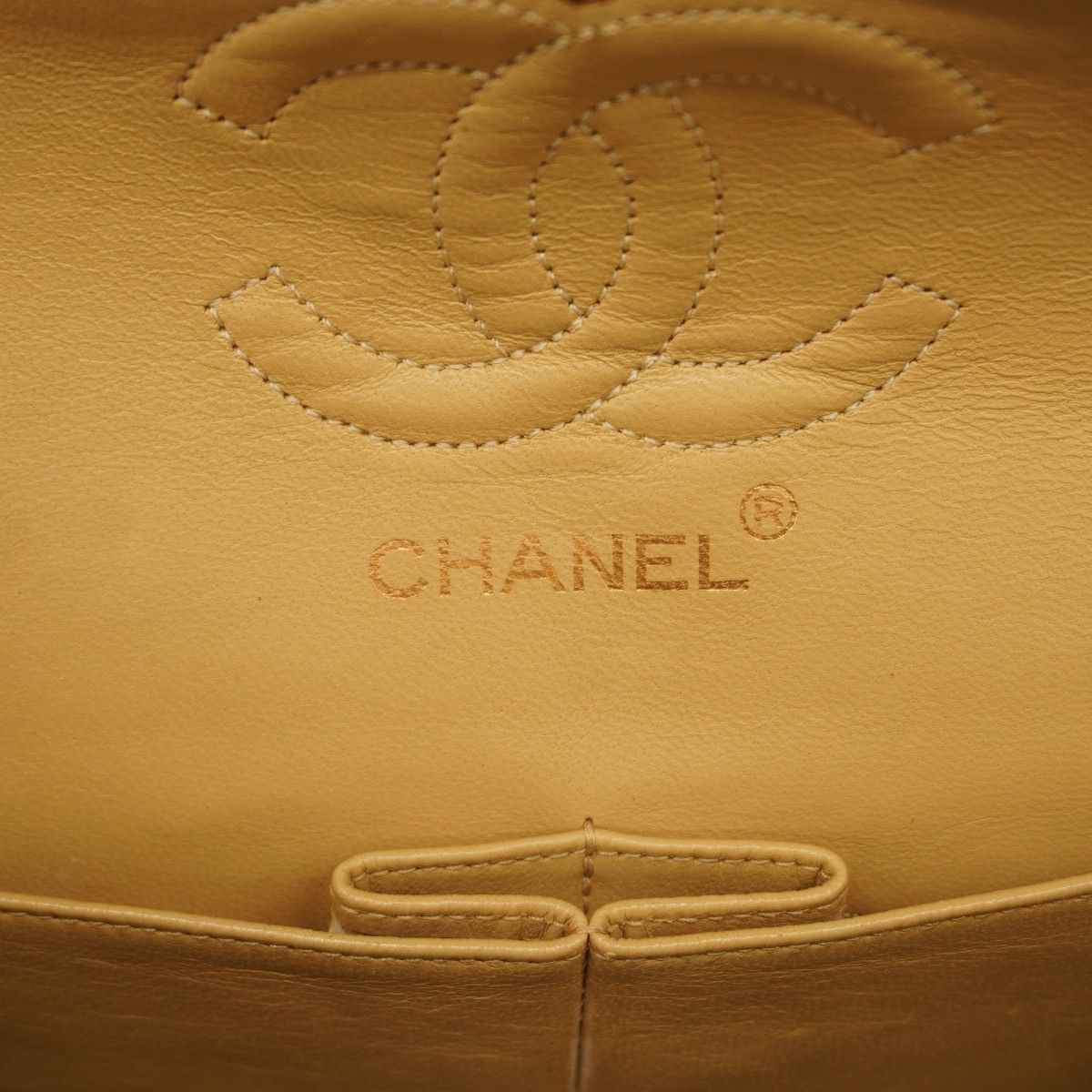 Chanel Shoulder Bag Quilted Lambskin Beige Gold — view 5