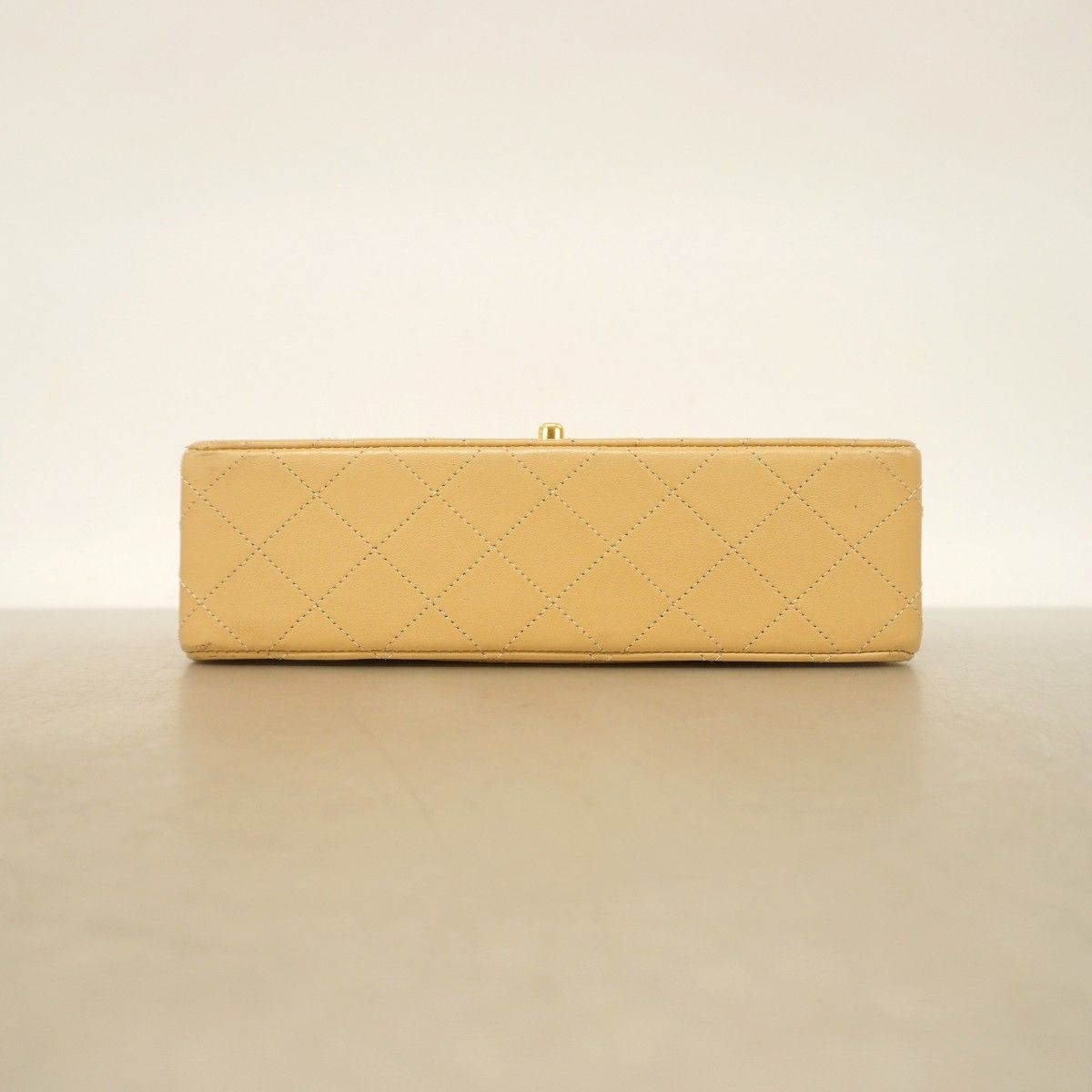 Chanel Shoulder Bag Quilted Lambskin Beige Gold — view 3