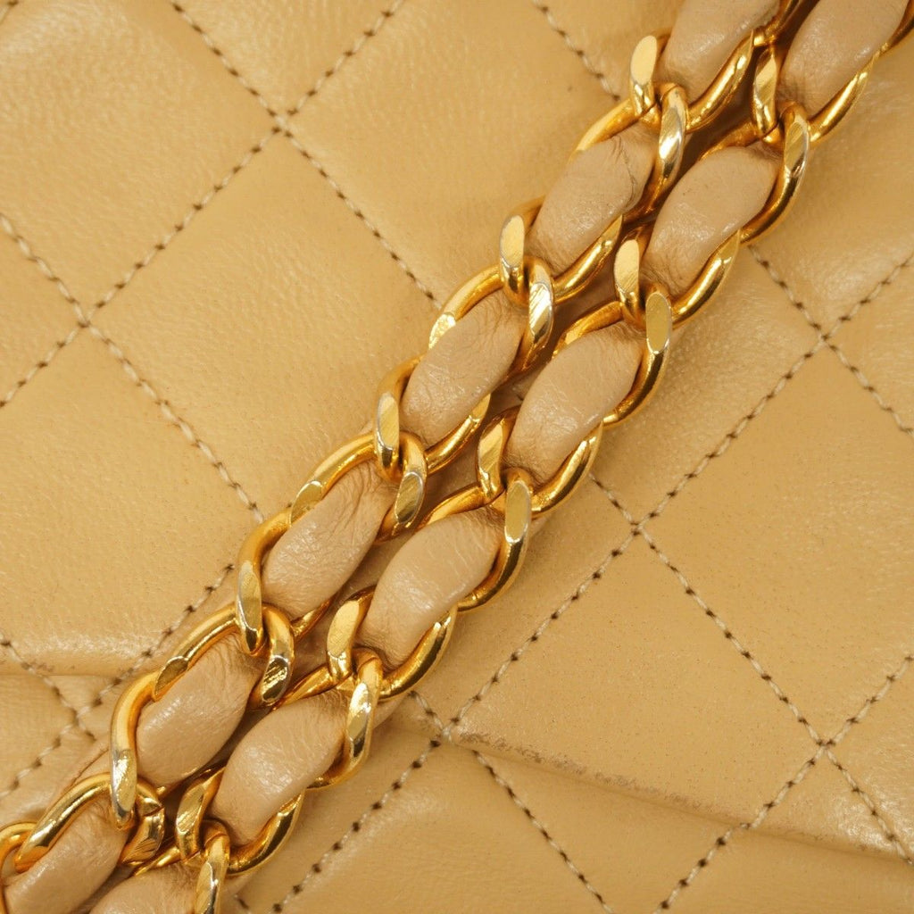 Chanel Shoulder Bag Quilted Lambskin Beige Gold — view 7