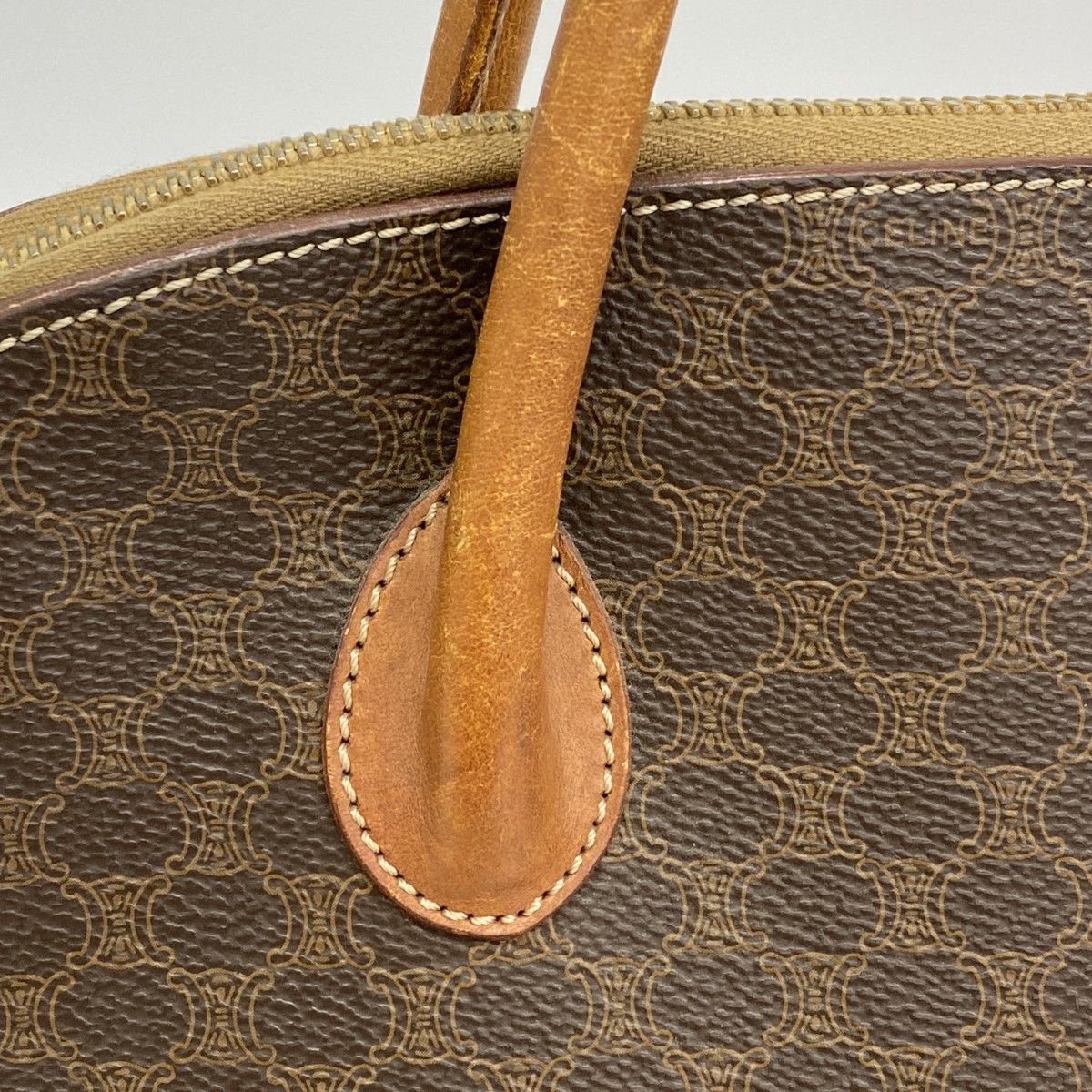 Celine Handbag Macadam Brown Gold 2-Way — view 9
