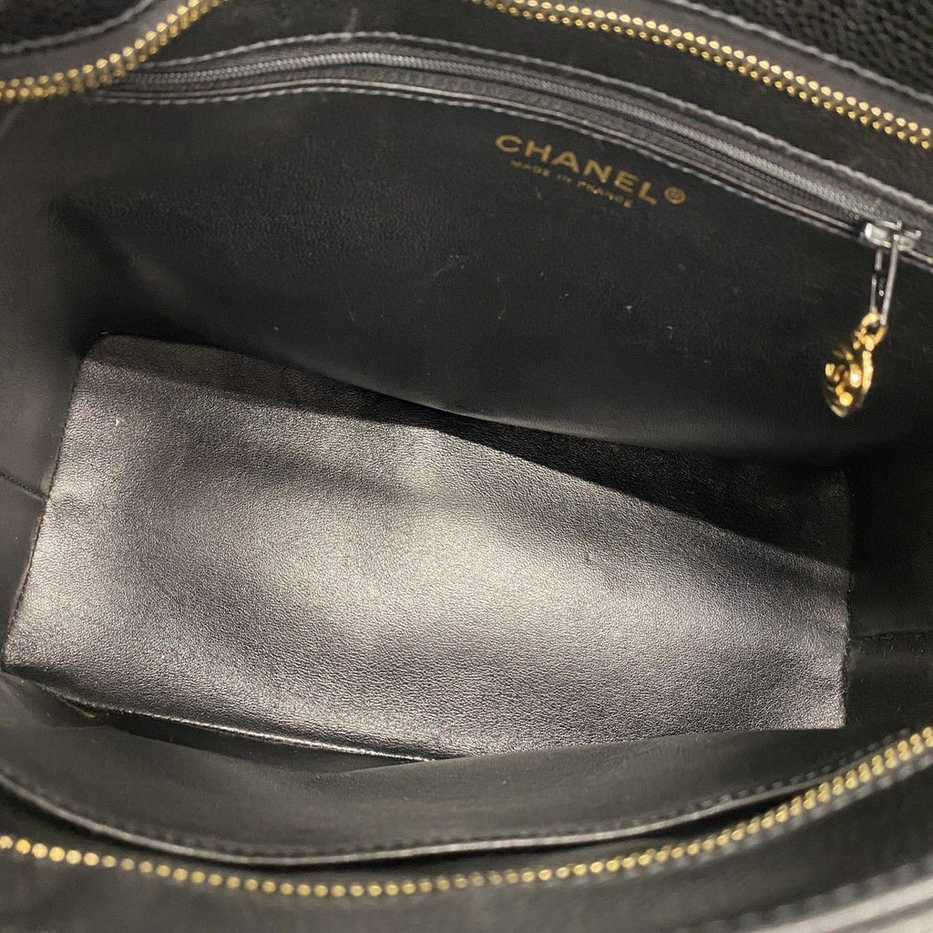 Chanel Tote Reissue Caviar Leather Black Champagne Gold — view 4