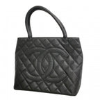 Chanel Tote Reissue Caviar Leather Black Champagne Gold
