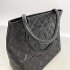 Chanel Tote Reissue Caviar Leather Black Champagne Gold — view 8
