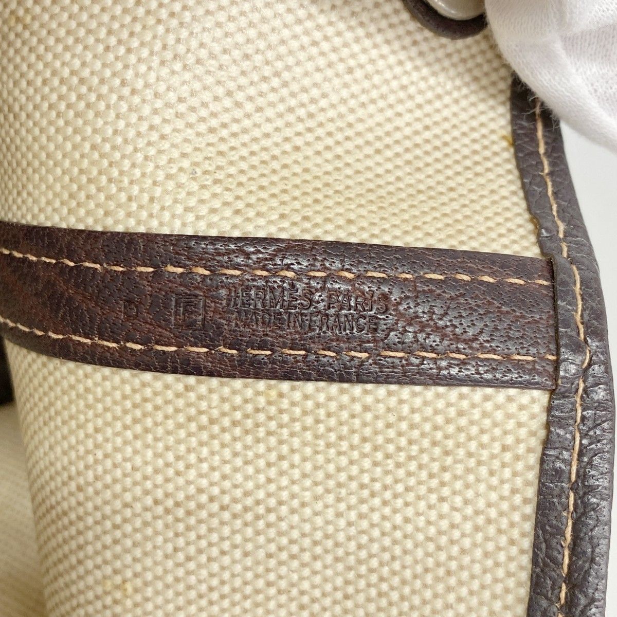 Hermes Tote Garden Party PM Toile Ash Brown Silver — view 5