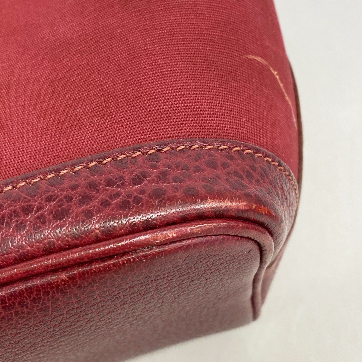 Hermes Handbag Garden Party TPM Toile Officier Red Silver 2-Way — view 6
