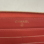 Chanel Wallet Quilted Filigree Caviar Leather Red Gold — view 4