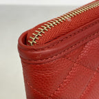 Chanel Wallet Quilted Filigree Caviar Leather Red Gold — view 5