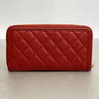 Chanel Wallet Quilted Filigree Caviar Leather Red Gold — view 8