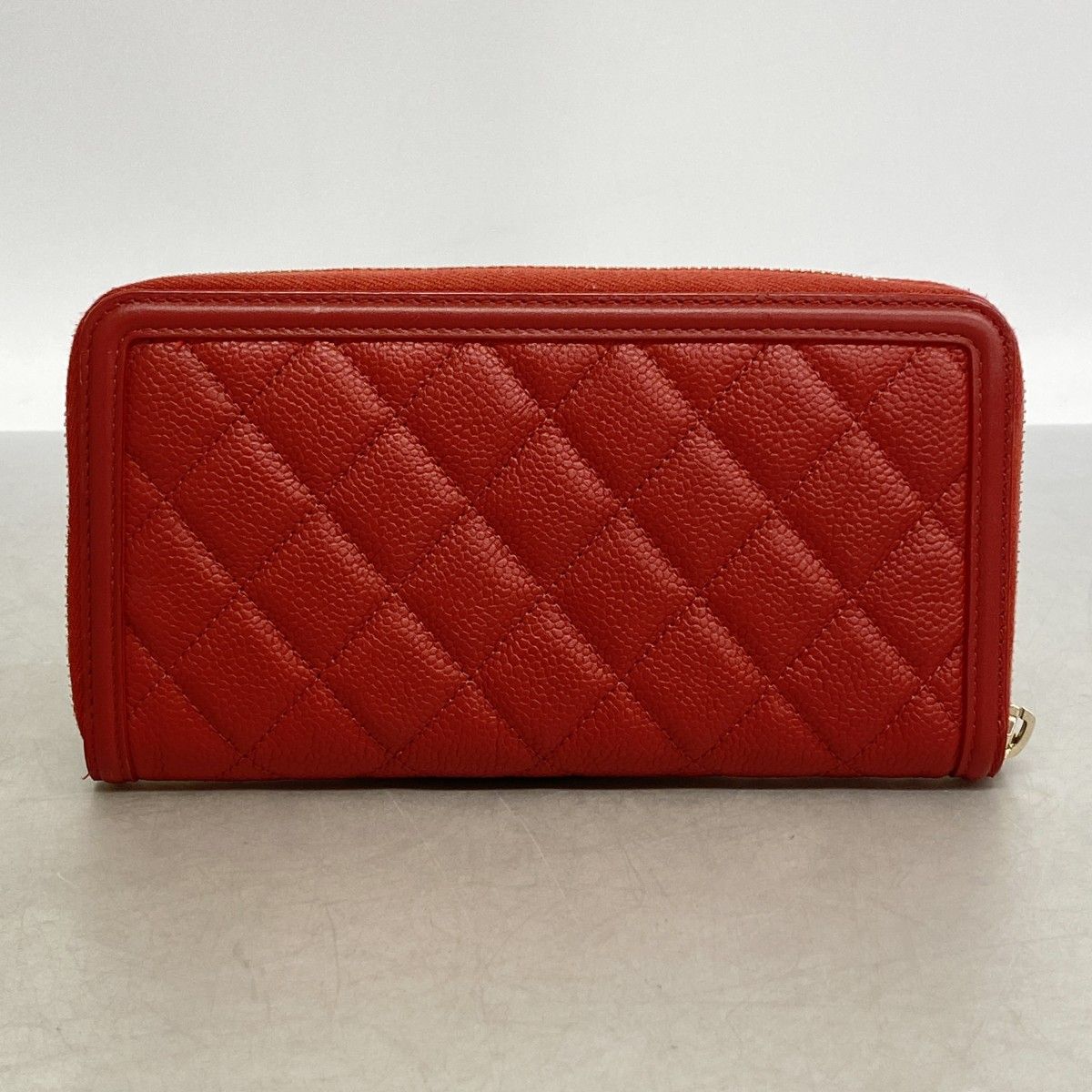 Chanel Wallet Quilted Filigree Caviar Leather Red Gold — view 8