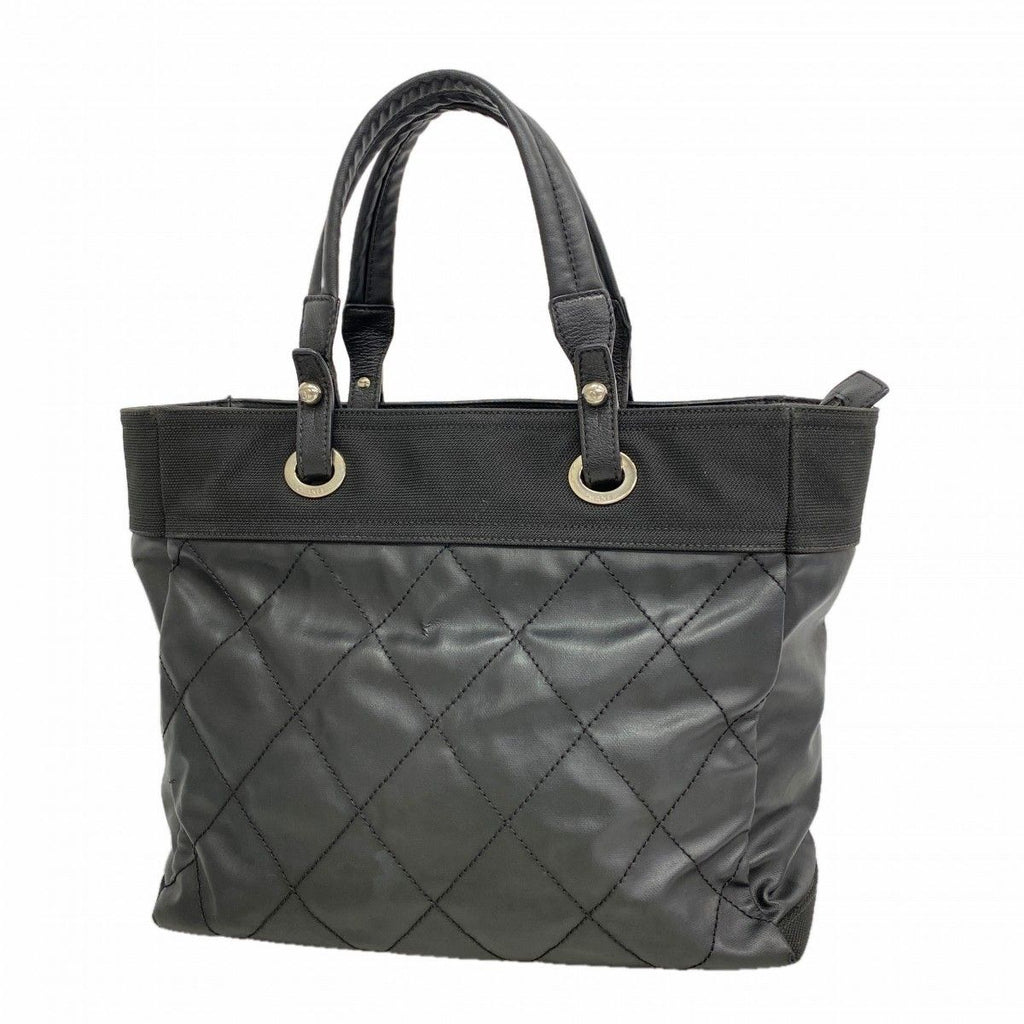 Chanel Tote Paris Biarritz Canvas Black Silver