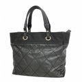 Chanel Tote Paris Biarritz Canvas Black Silver