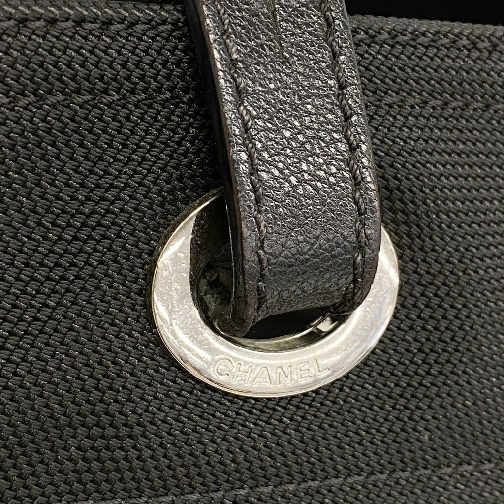 Chanel Tote Paris Biarritz Canvas Black Silver — view 9