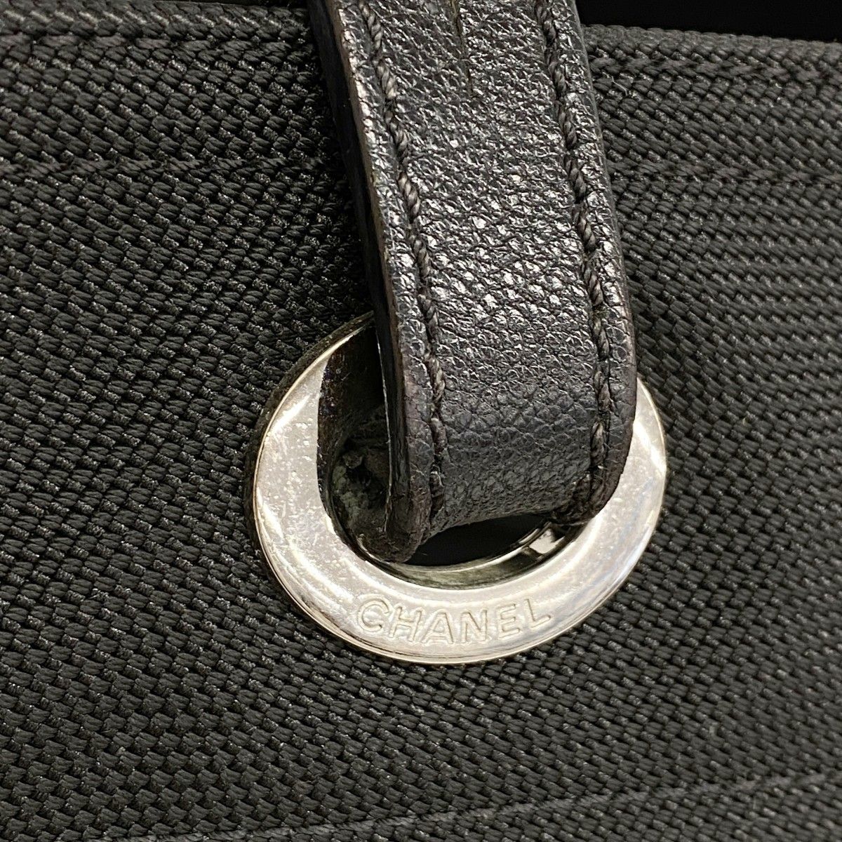 Chanel Tote Paris Biarritz Canvas Black Silver — view 9