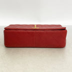 Chanel Shoulder Bag Quilted Lambskin Red Gold — view 3