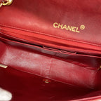 Chanel Shoulder Bag Quilted Lambskin Red Gold — view 4