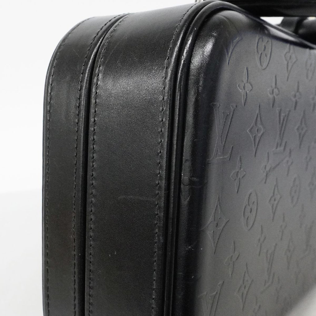Louis Vuitton Handbag Monogram Glace Leather Valisette PM Noir — view 7