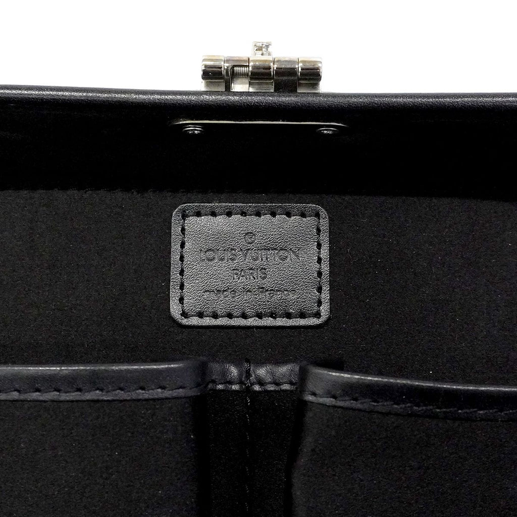 Louis Vuitton Handbag Monogram Glace Leather Valisette PM Noir — view 5