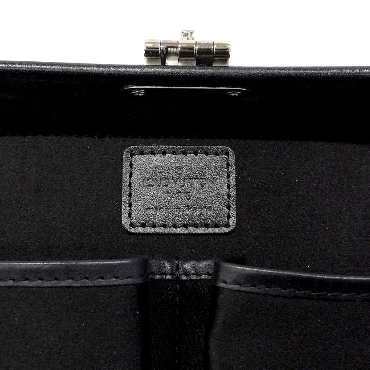 Louis Vuitton Handbag Monogram Glace Leather Valisette PM Noir — view 5