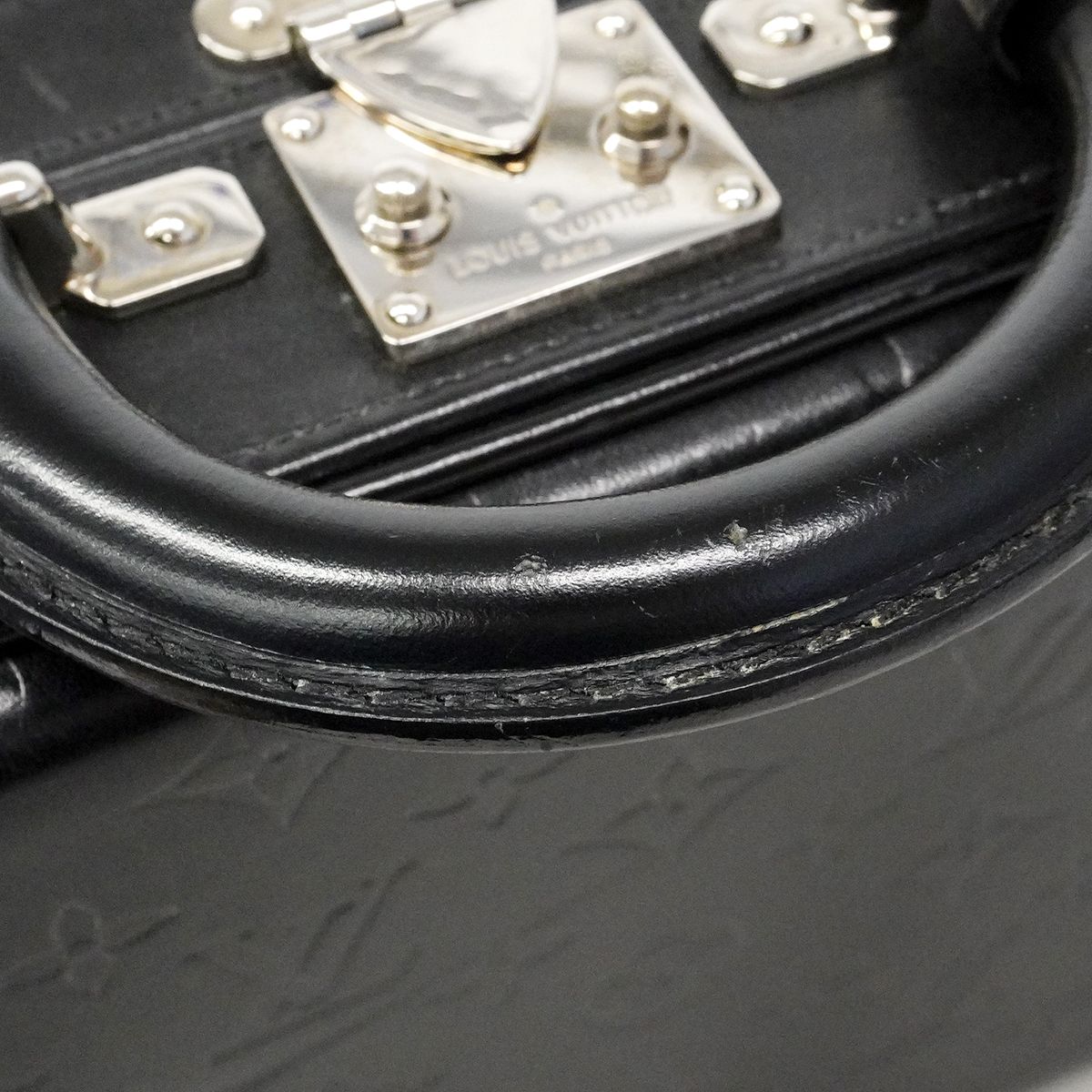 Louis Vuitton Handbag Monogram Glace Leather Valisette PM Noir — view 6