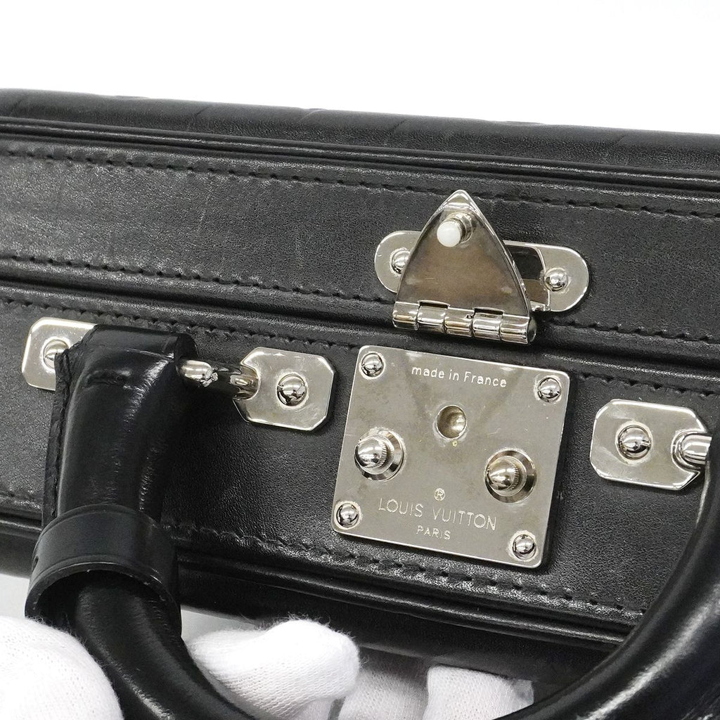 Louis Vuitton Handbag Monogram Glace Leather Valisette PM Noir — view 9