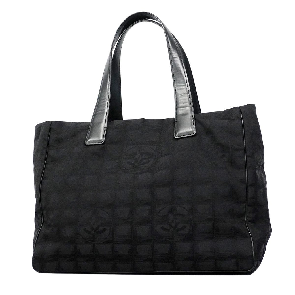 Chanel Tote New Travel Nylon Black Champagne Gold