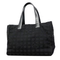 Chanel Tote New Travel Nylon Black Champagne Gold