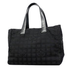 Chanel Tote New Travel Nylon Black Champagne Gold