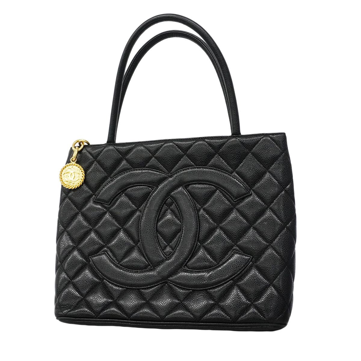 Chanel Tote Reissue Caviar Leather Black Gold