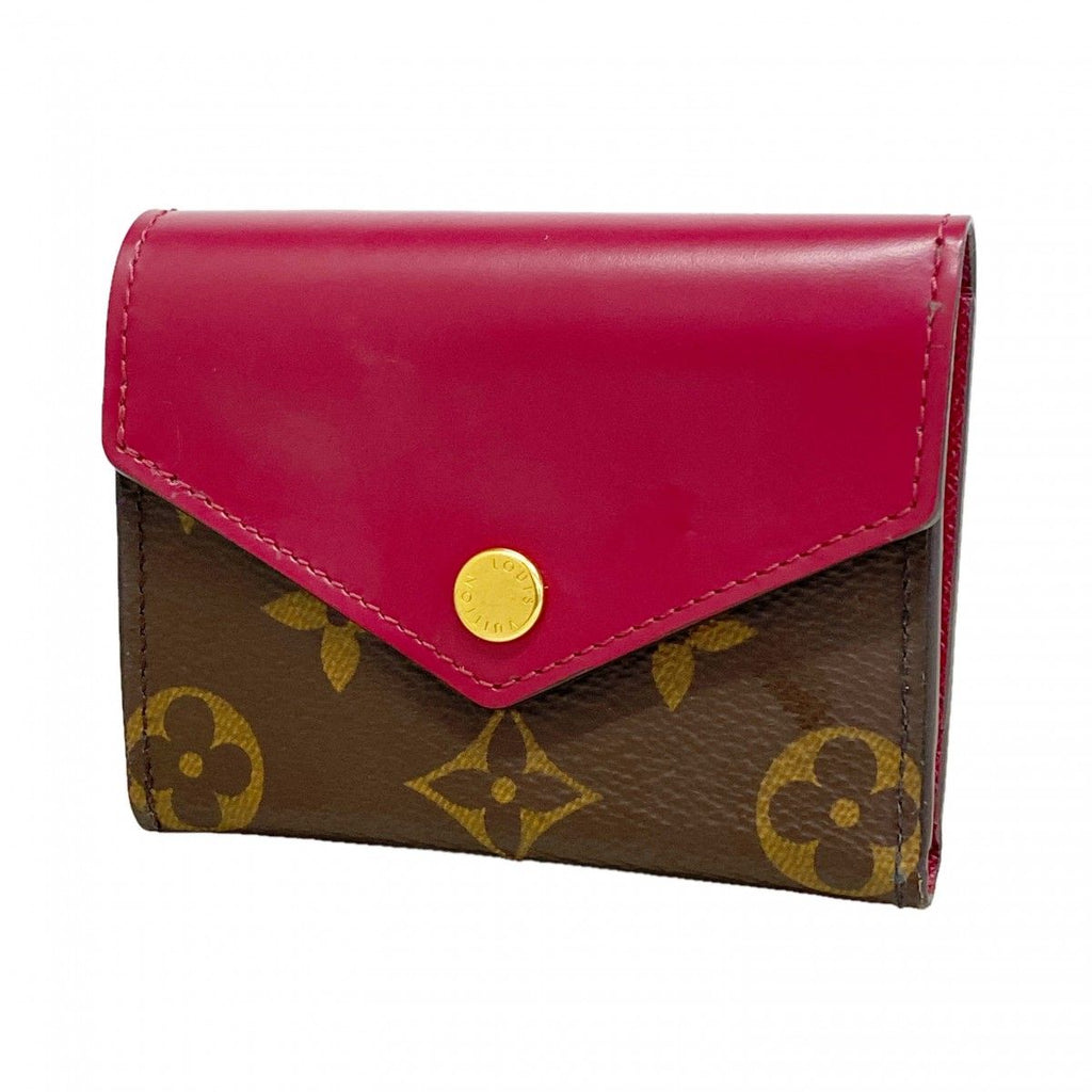 Louis Vuitton Trifold Wallet Monogram Portefeuille Zoe Brown Fuchsia