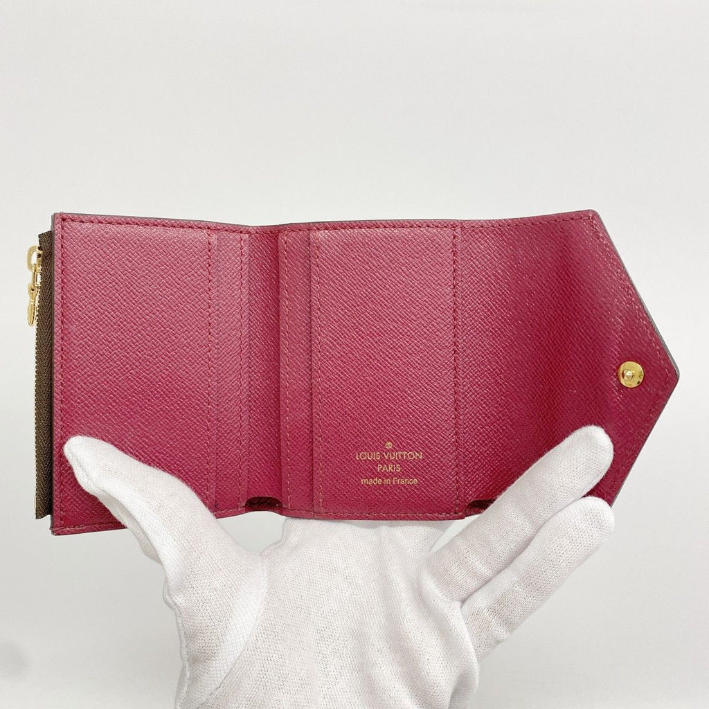 Louis Vuitton Trifold Wallet Monogram Portefeuille Zoe Brown Fuchsia — view 3